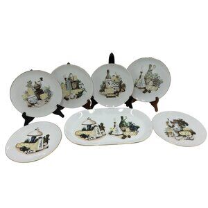KAHLA German Democratic Republic Cheese and Wine Plate Set Vintage
